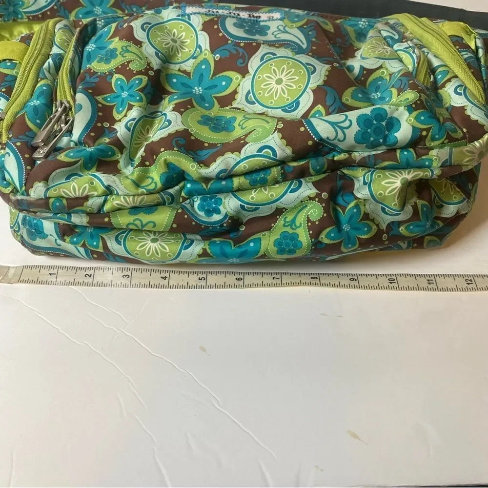 Ju Ju Be Diaper Bag Green Blue Brown Paisley Floral Design